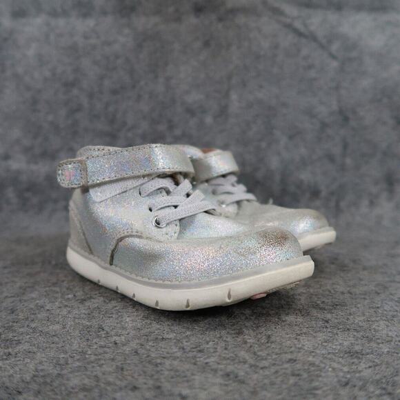 Stride Rite Shoes Kids 7 Boots Quinn Leather Iridescent Toddler Baby Comfort SRT - Picture 1 of 14